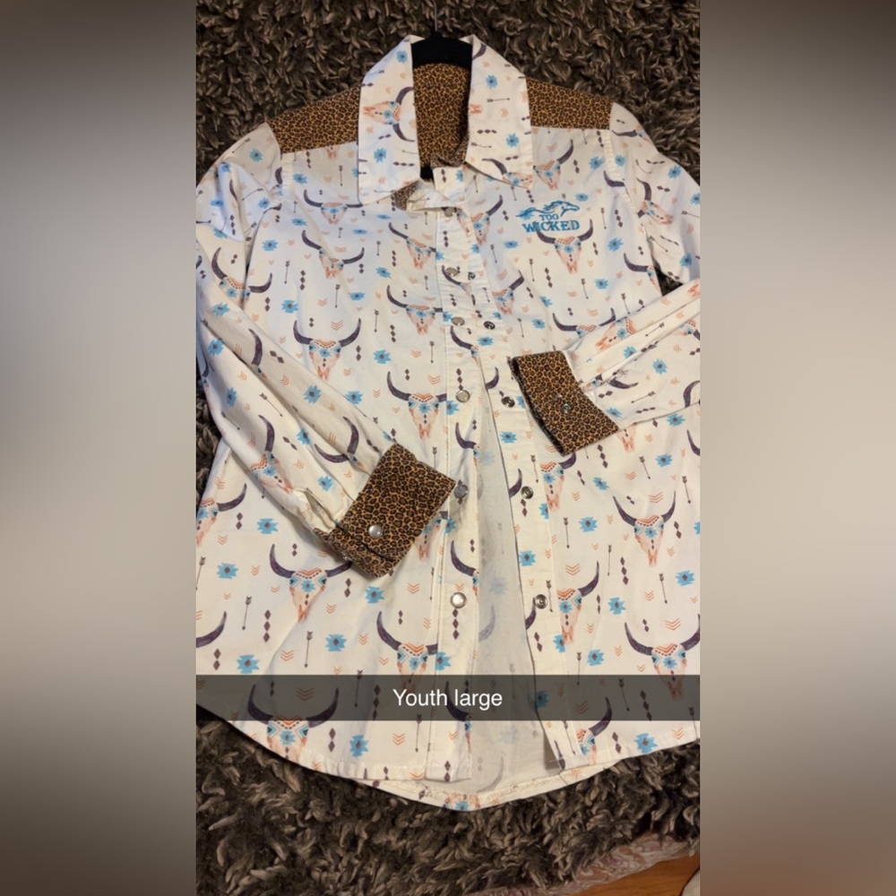 Handmade Western Shirt with Leopard Accents